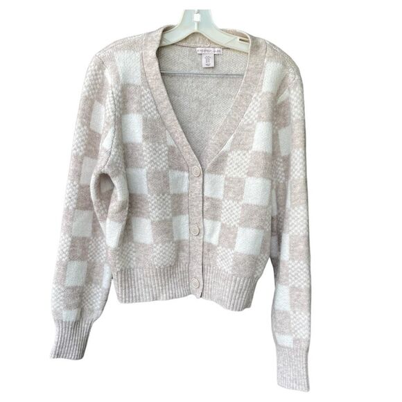 Sincerely Jules size XL cropped cardigan button front  checked. - Picture 1 of 8